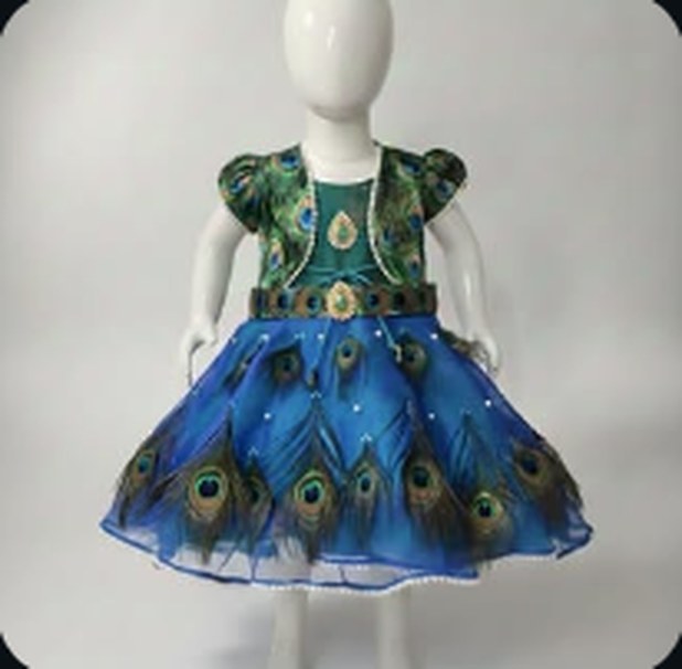 Peacock feather dresses